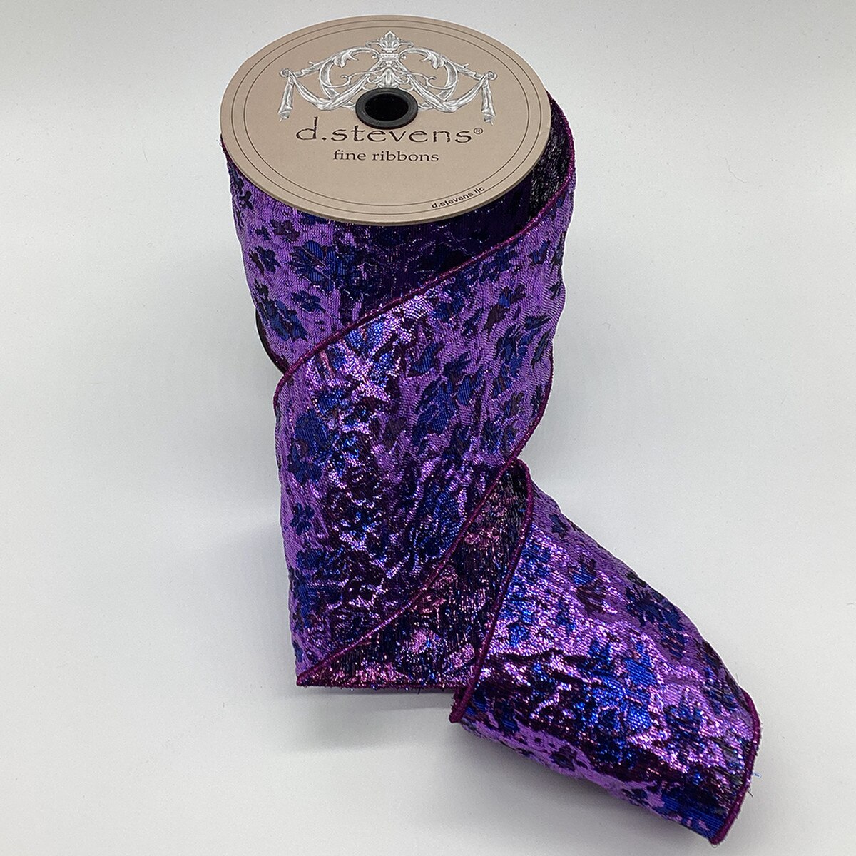 Jacquard Ribbon Blue Purple 4 Inch x 10 Yards