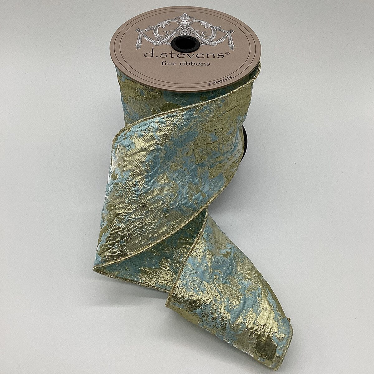 Jacquard Sea Glass Gold Ribbon 4" x 10 Yds