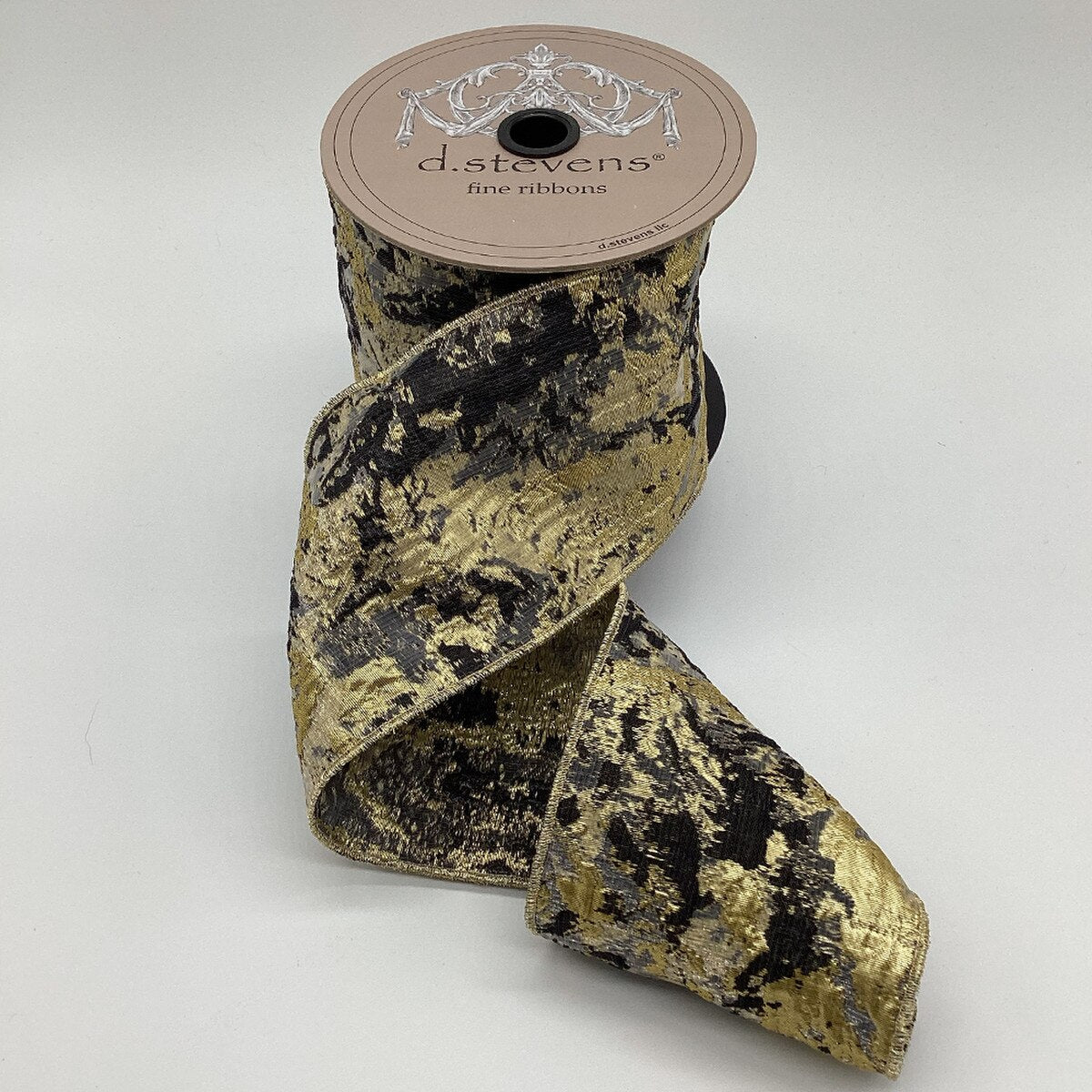 Jacquard Black Gold Ribbon 4 Inch x 10 Yards