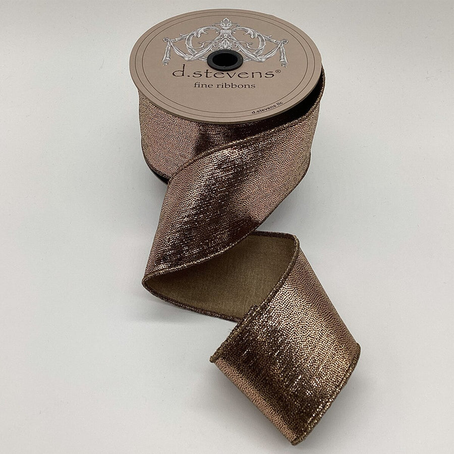 Copper Brown Metallic Micro Dots Ribbon 2.5 Inch x 10 Yds