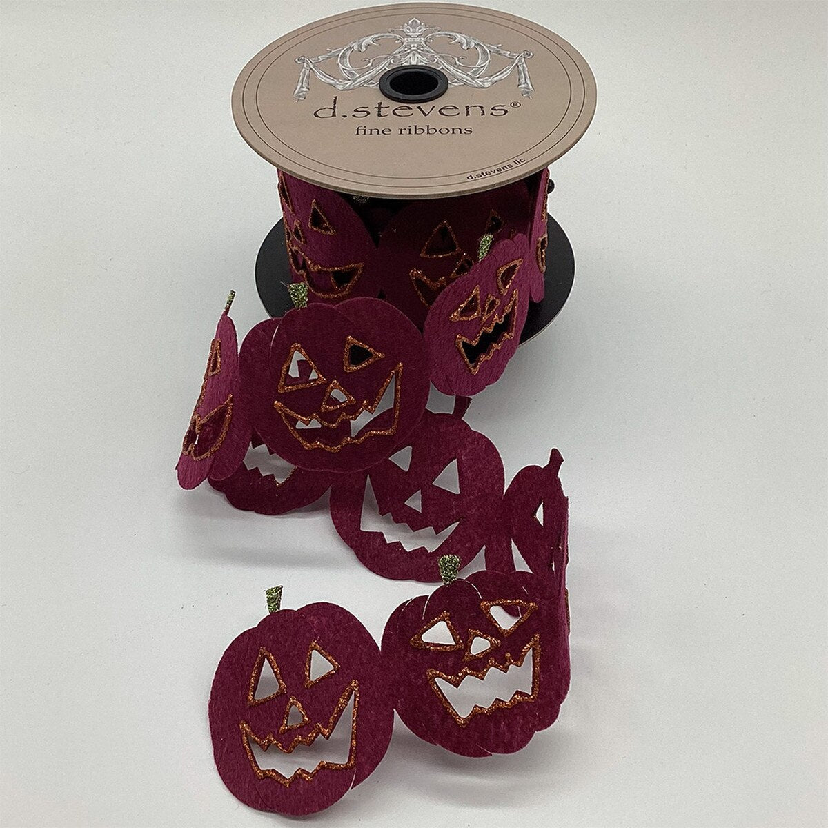 Jack-O-Lantern Felt Cut Out with Orange Glitter Ribbon