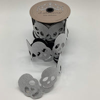 Black White Ribbon Felt Cut Out Skulls 2.5