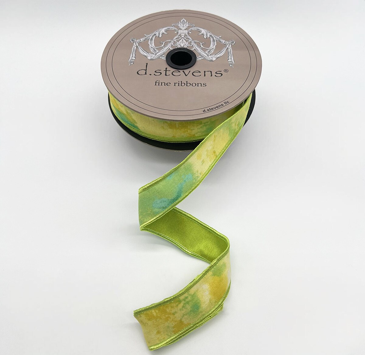 Watercolor Blob Art Ribbon Yellow Green 1" x 10 Yds