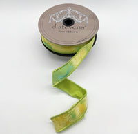 Watercolor Blob Art Ribbon Yellow Green 1