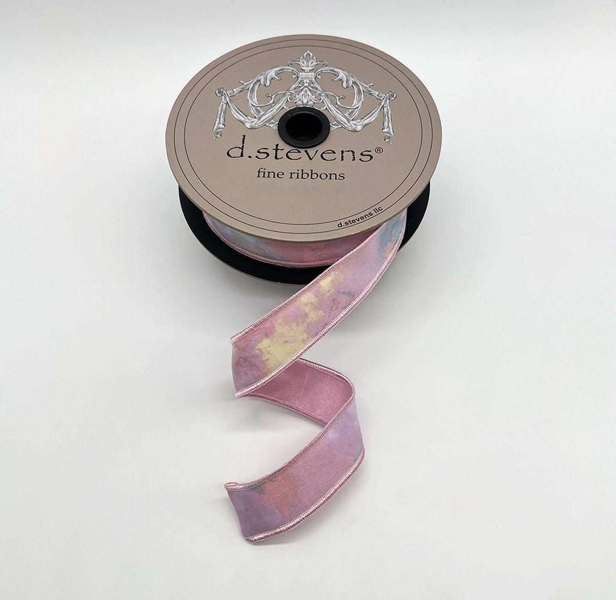 Watercolor Taffeta Ribbon Pink Yellow Blue 1 Inch x 10 Yds