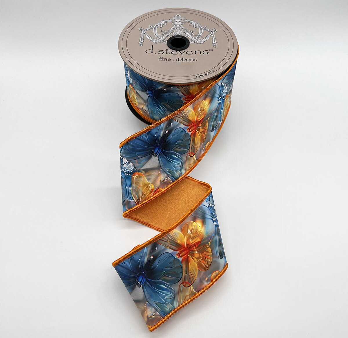 Colorful Butterflies Taffeta Ribbon 2.5" x 10 Yds Orange