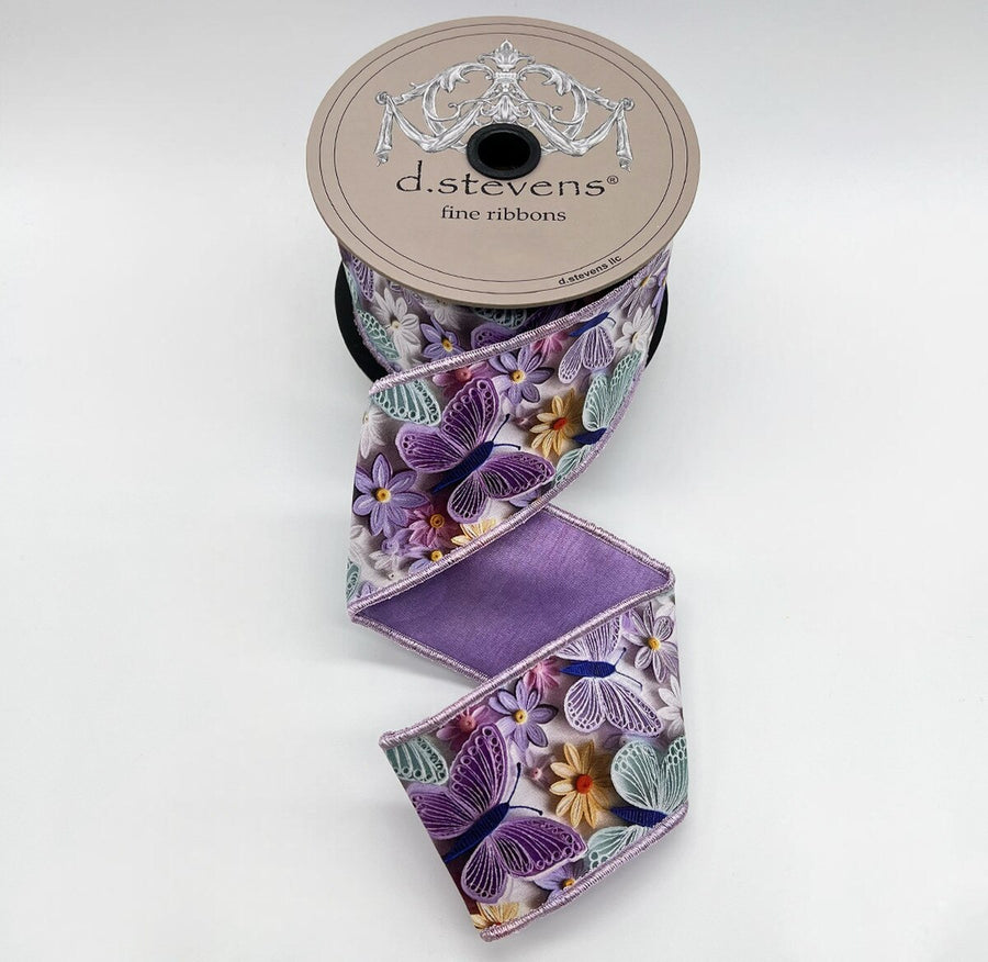 Lavender Mint Buttercream Taffeta Ribbon 2.5" x 10 Yds