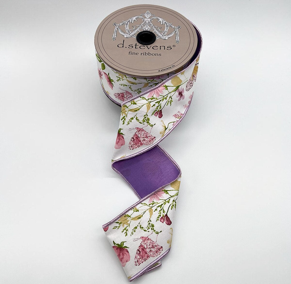 Spring Floral Butterflies Taffeta Ribbon 2.5" x 10 Yds