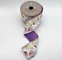 Spring Floral Butterflies Taffeta Ribbon 2.5