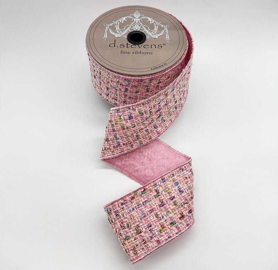Boucle Ribbon Pink Blue Green Yellow 2.5 Inch x 10 Yds
