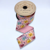 Colorful Taffeta Acrylic Ribbon Pink Orange Teal 2.5
