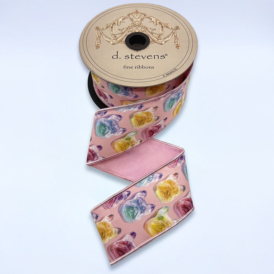 Colorful Taffeta Acrylic Ribbon Pink Orange Teal 2.5" x 10 Yds