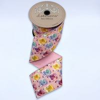 Colorful Taffeta Acrylic Mix Ribbon Pink Yellow Teal 4