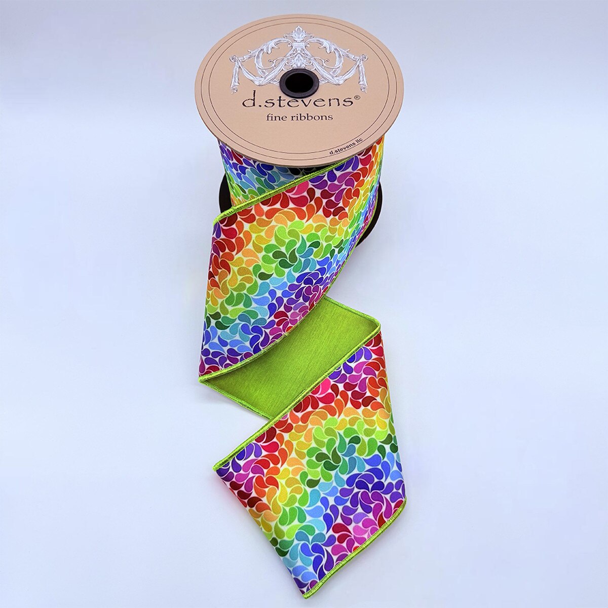 Satin Boteh Ribbon Aqua Red Purple Blue 4" x 10 Yds