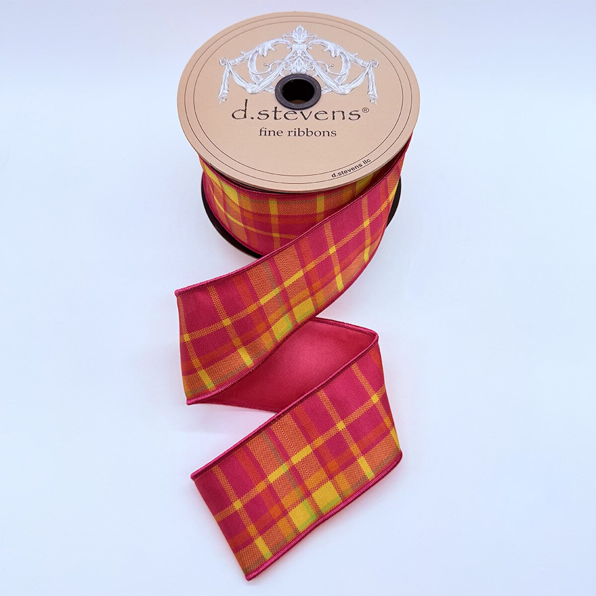 Hot Pink Plaid Ribbon 2.5" x 10 Yds Poplin Chloe