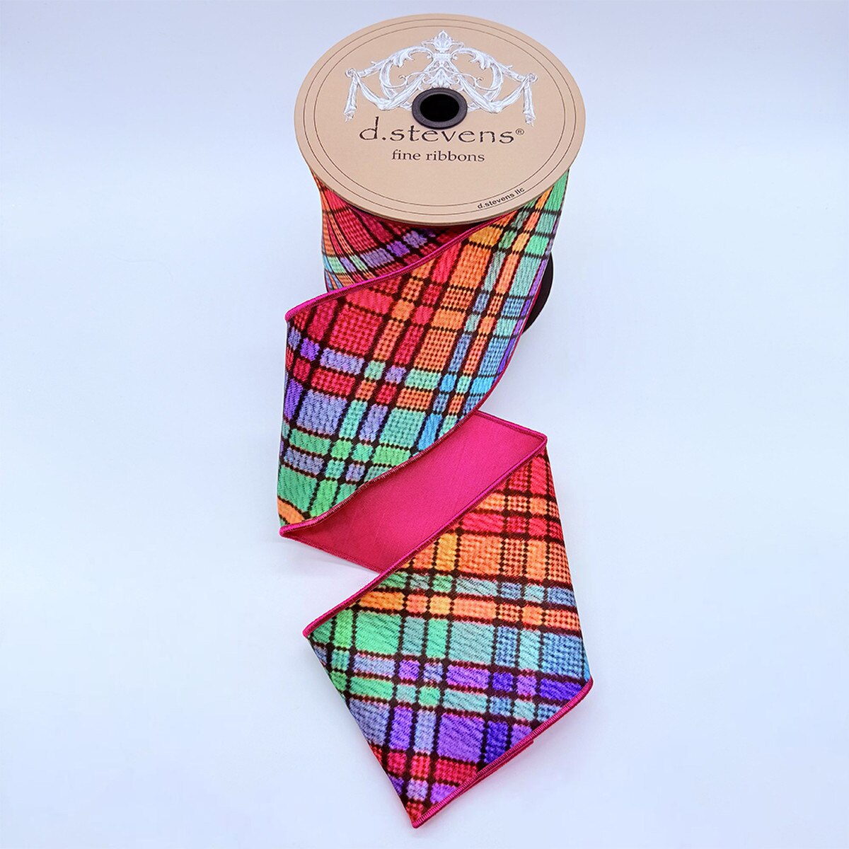 Satin Stain Glass Ribbon Green Blue Red Purple 4" x 10 Yds