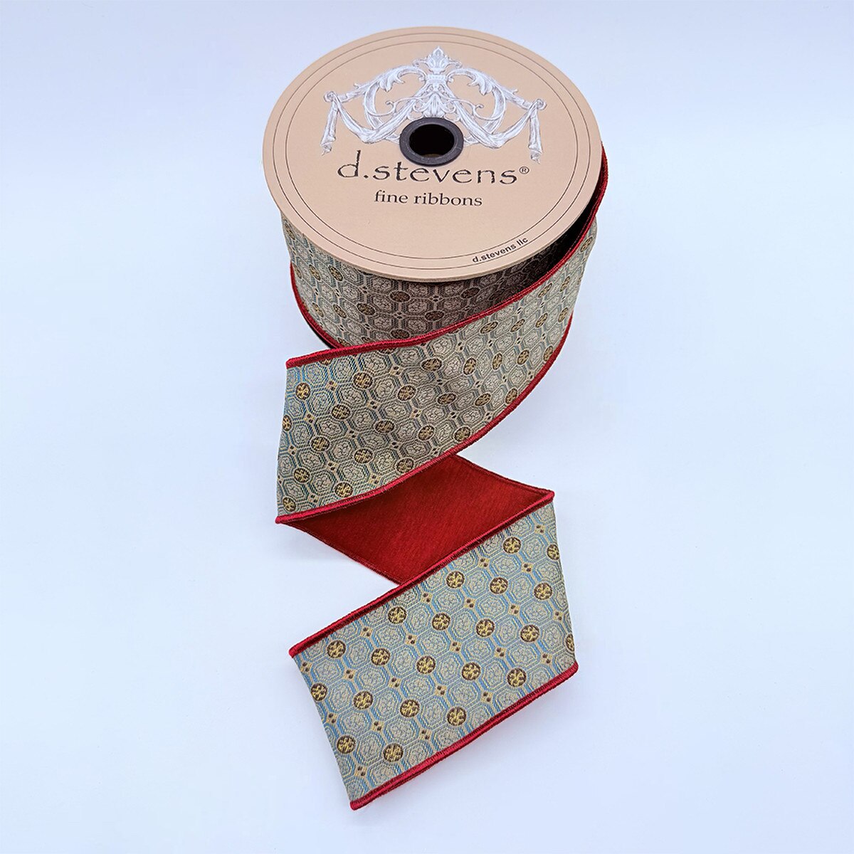Burgundy Jacquard Cravat Blade Ribbon 2.5" x 10 Yds