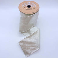 Silver Back Platinum Ribbon 4 Inch x 10 Yards