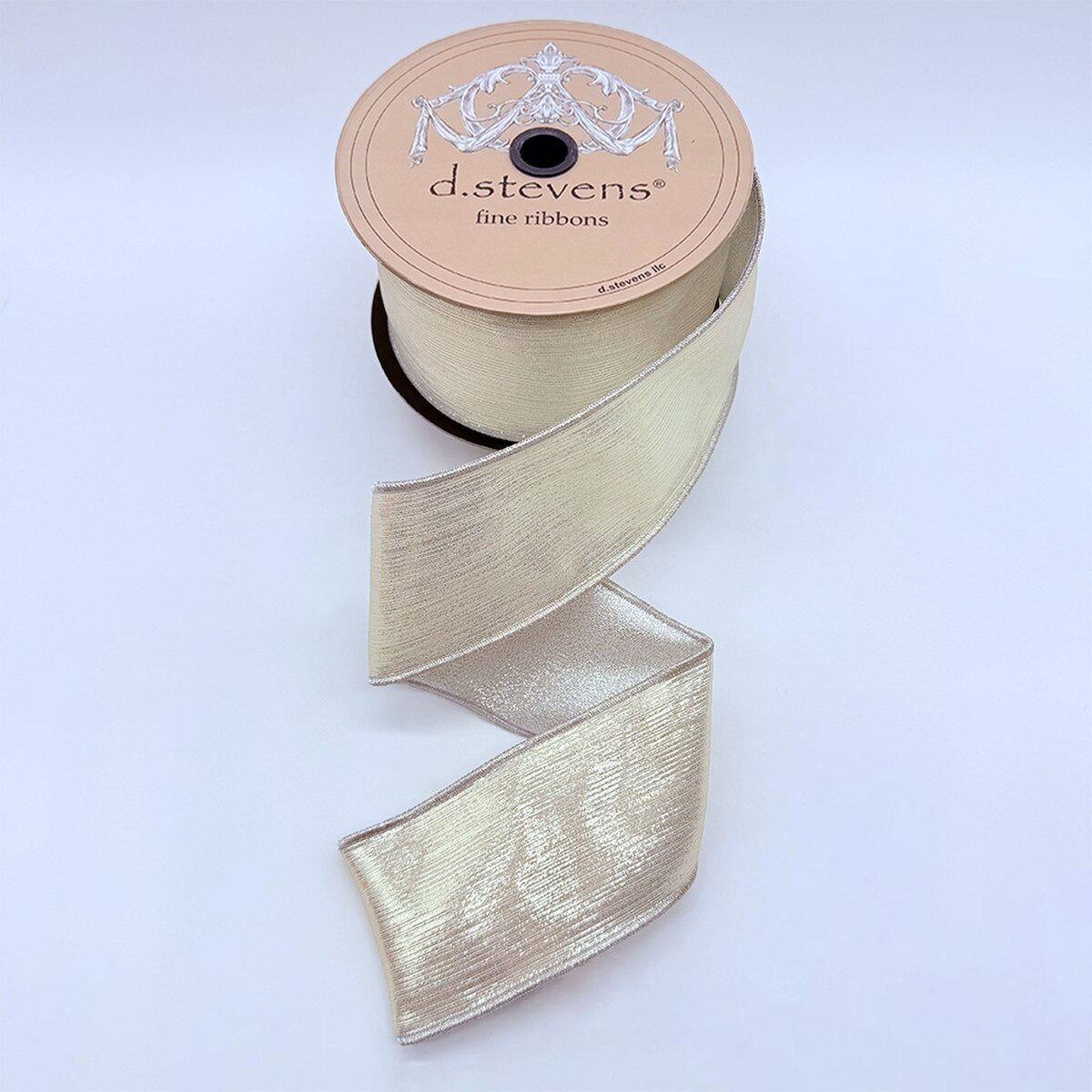 Silver Back White Fire Ribbon 2.5 Inch 10 Yards