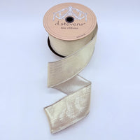 Silver Back White Fire Ribbon 2.5 Inch 10 Yards