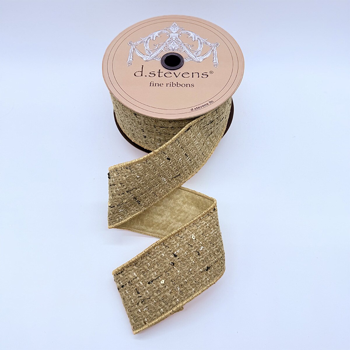 Boucle Sequins Beige Ribbon 2.5 Inch x 10 Yards