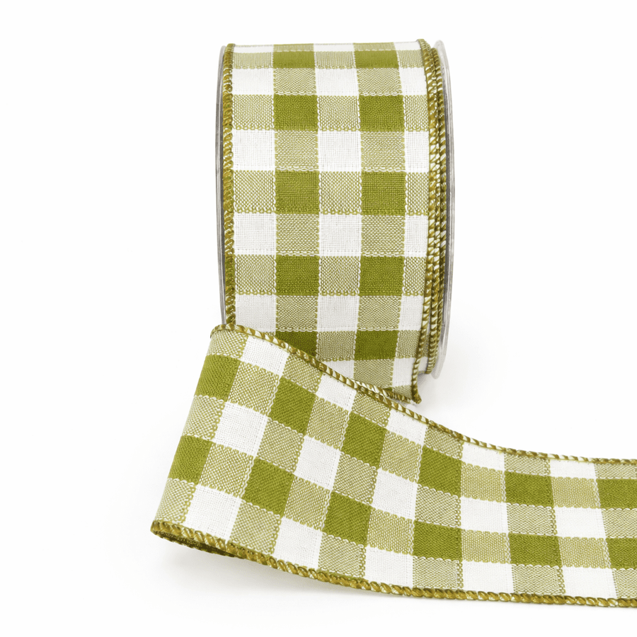 2.5 Inch Woven Check Ribbon with Wired Edge