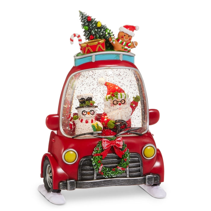10.5" Holly-Day Friends Lighted Water Car