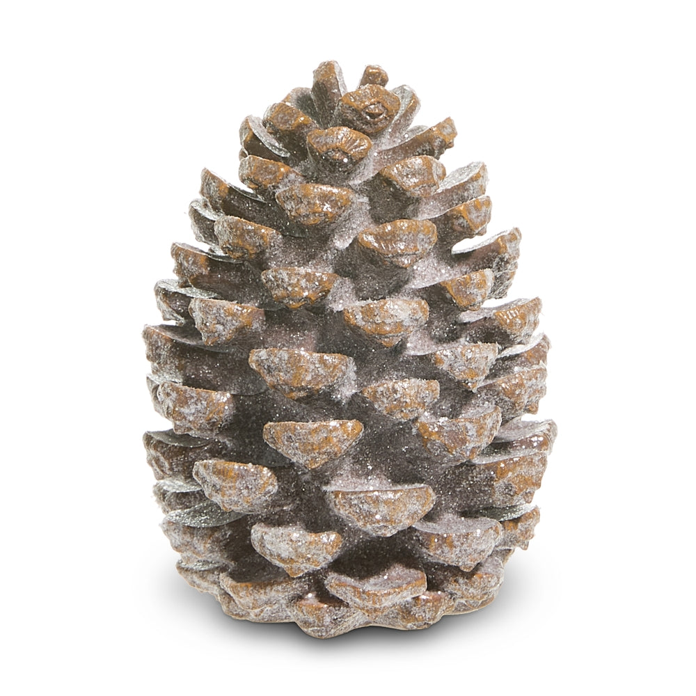 9" Iced Pinecone