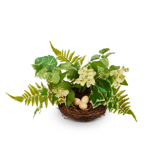 14" White Floral Berry Nest
