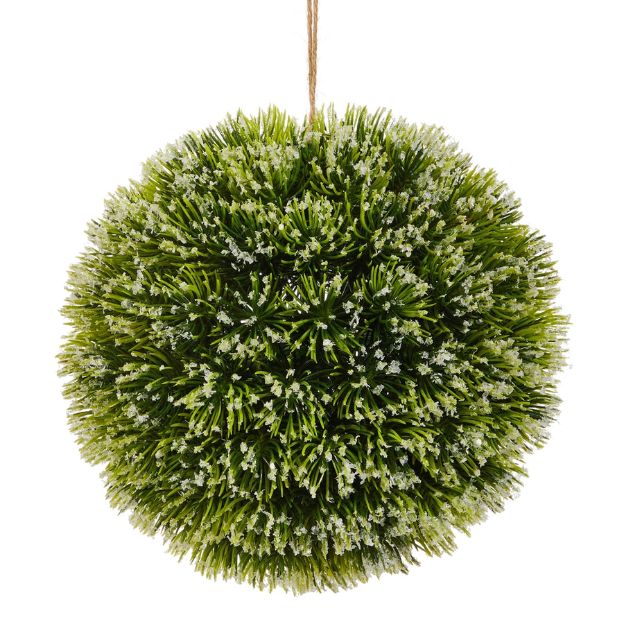 7" Iced Greenery Ball Ornament