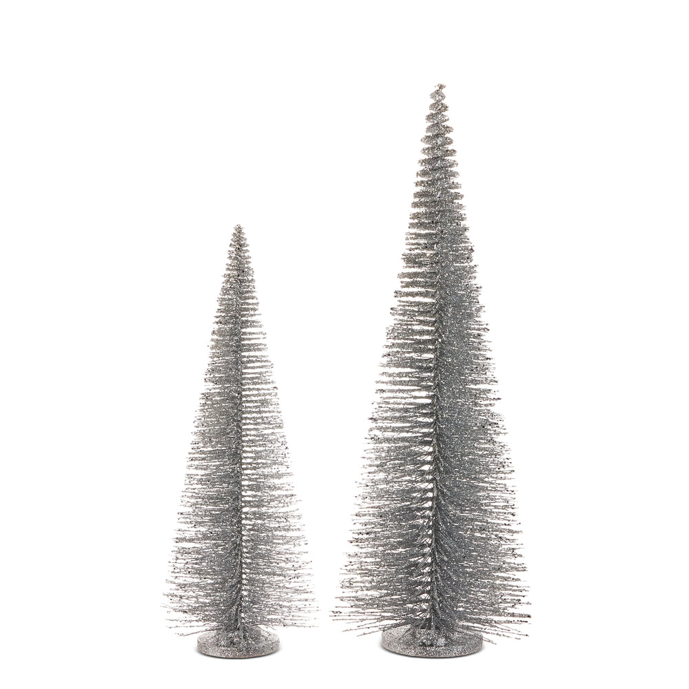 31.5" Silver Bottle Brush Trees