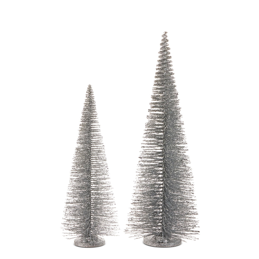 31.5" Silver Bottle Brush Trees