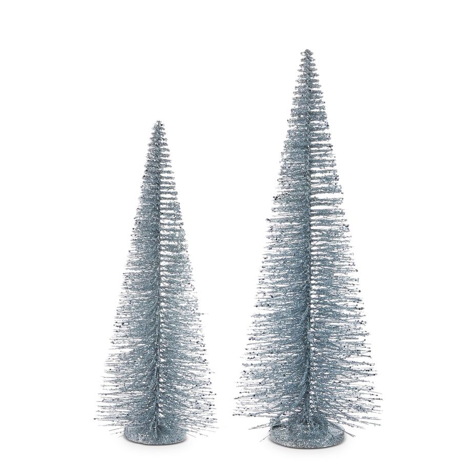 24" Silver Bottle Brush Trees