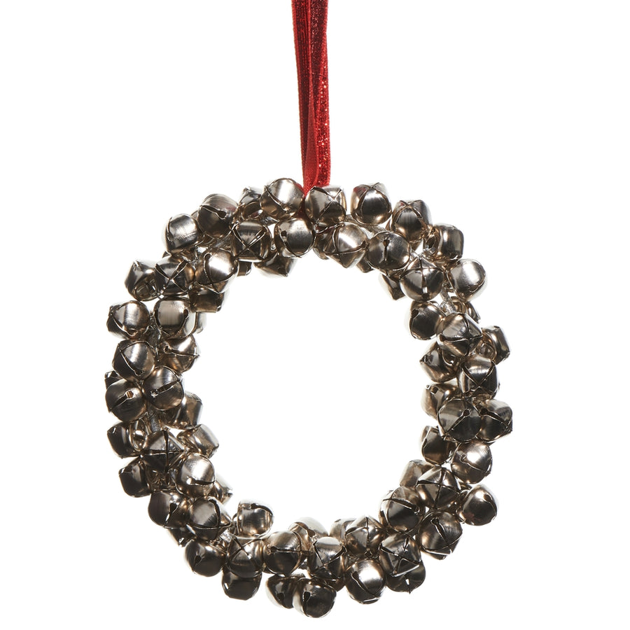 5" Pewter Mini Bell Wreath Ornament