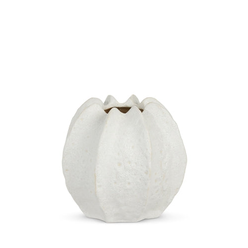 6.75" White Gourd Vase - Ceramic