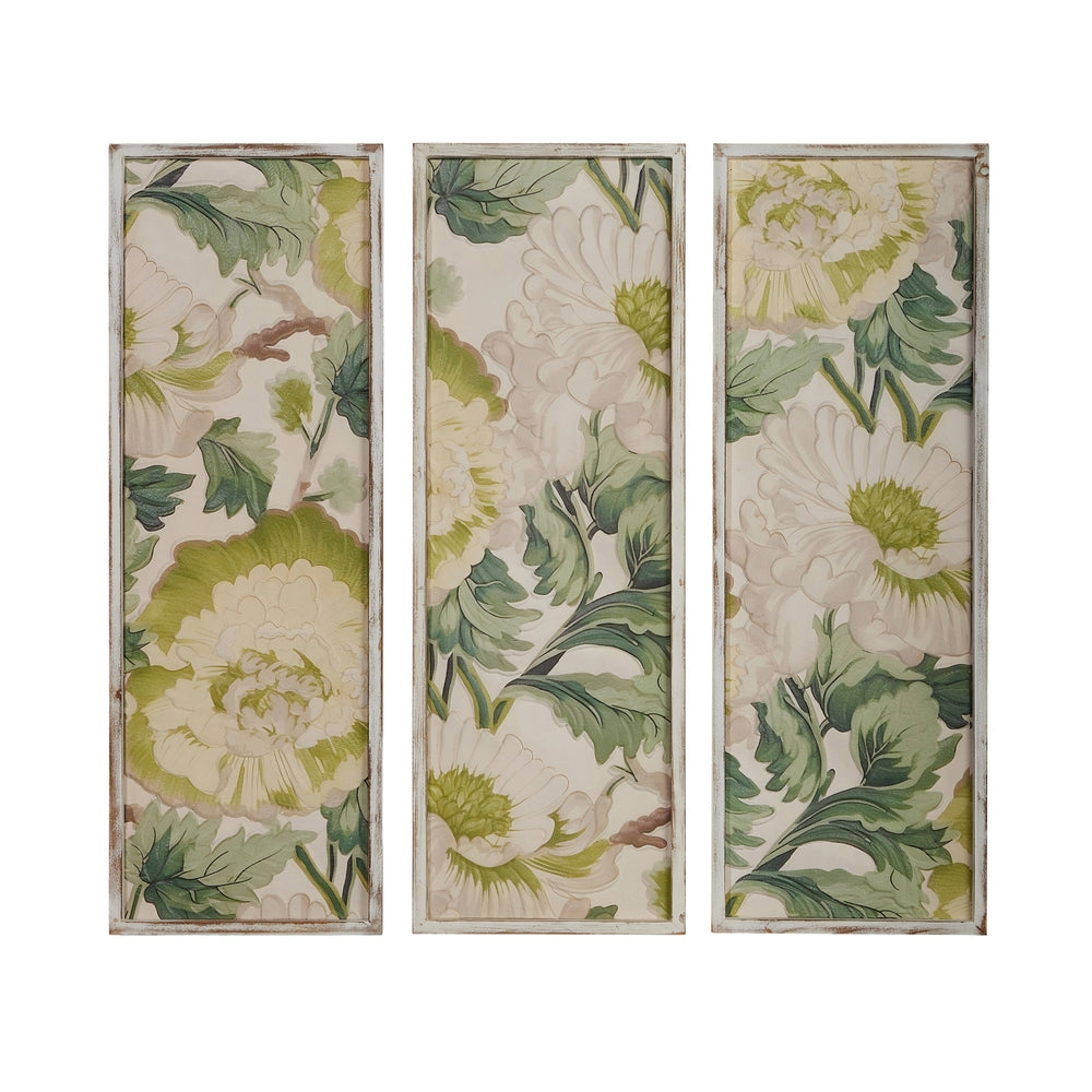 36.25" Tranquil Green Garden Carved Wall Art
