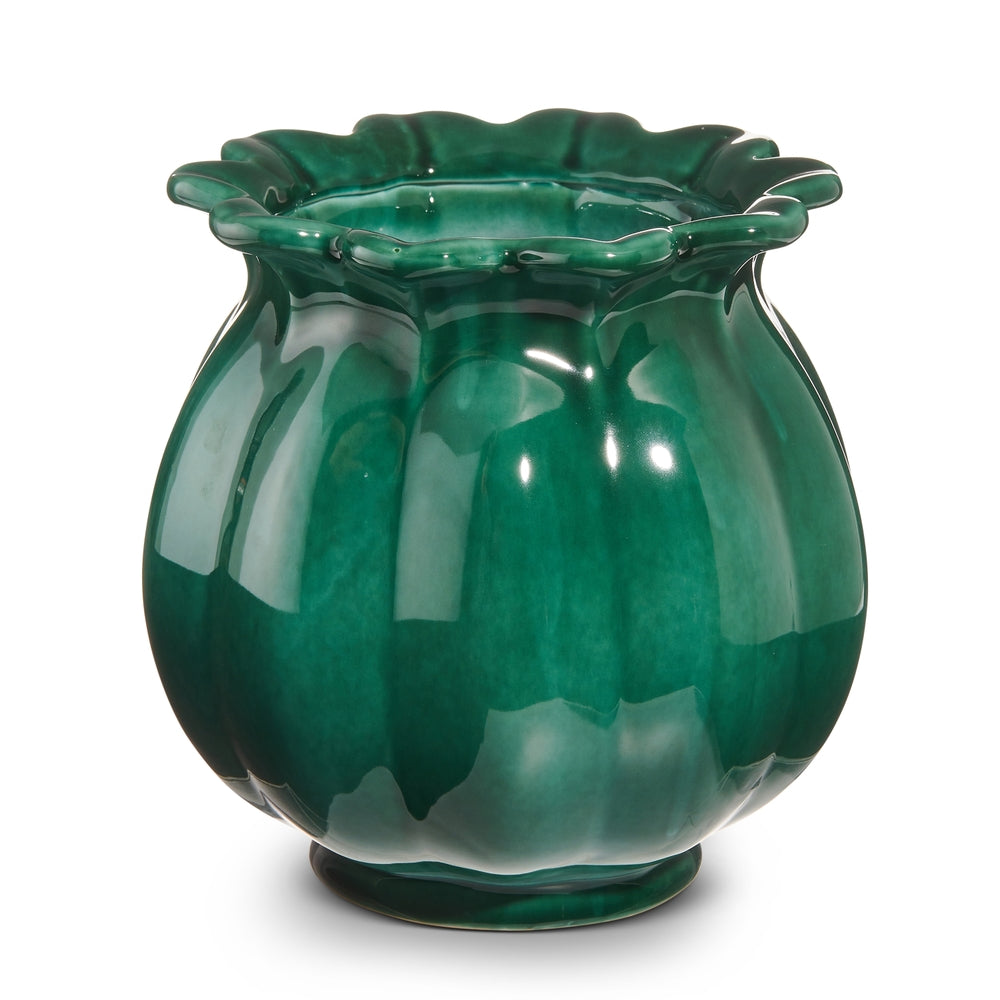 9" Verdigris Green Bud Planter