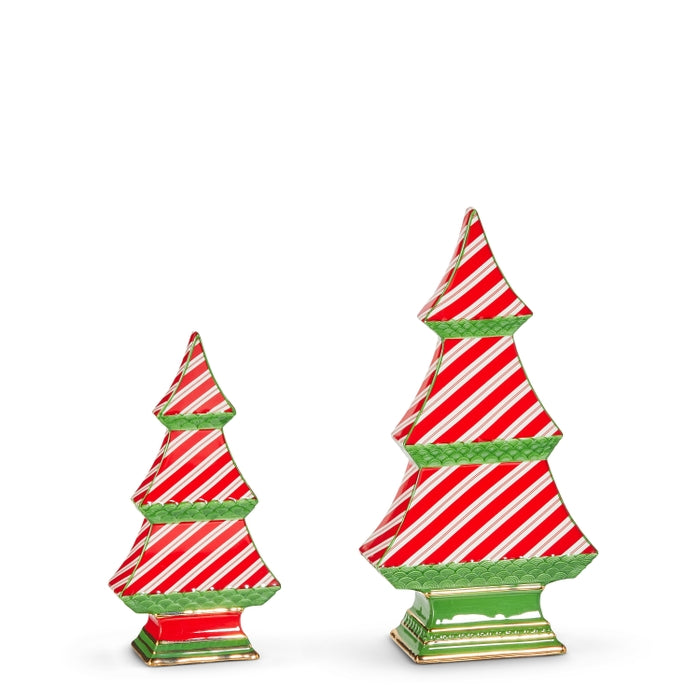9.25" Candy Cane Stripe Tabletop Trees