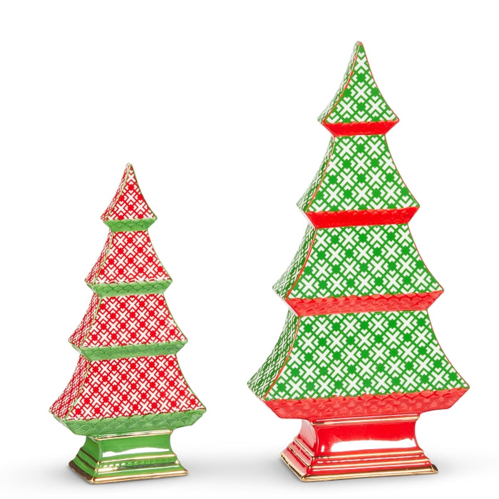 12.25" Geo Pattern Tabletop Trees