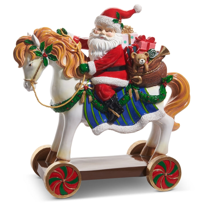 15.5" Santa on Toy Horse