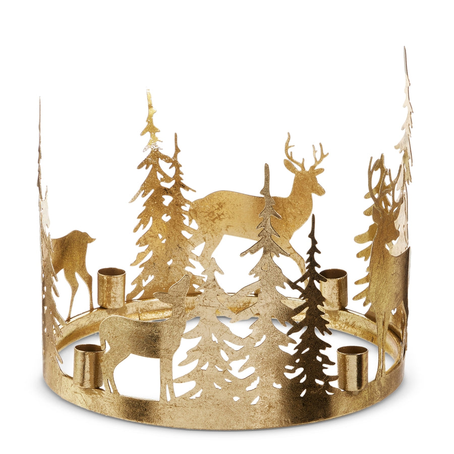12.5" Woodland Candle Ring and Holder