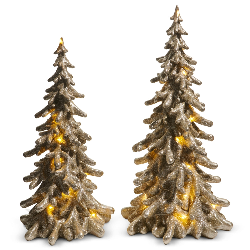 18" Champagne Glitter Trees