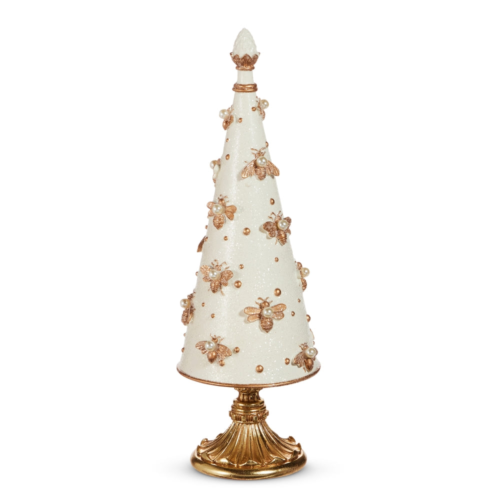 15.5" Regal Bee Embellished Cone Tree