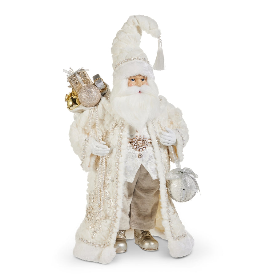 22" Father Christmas with White Fur Coat