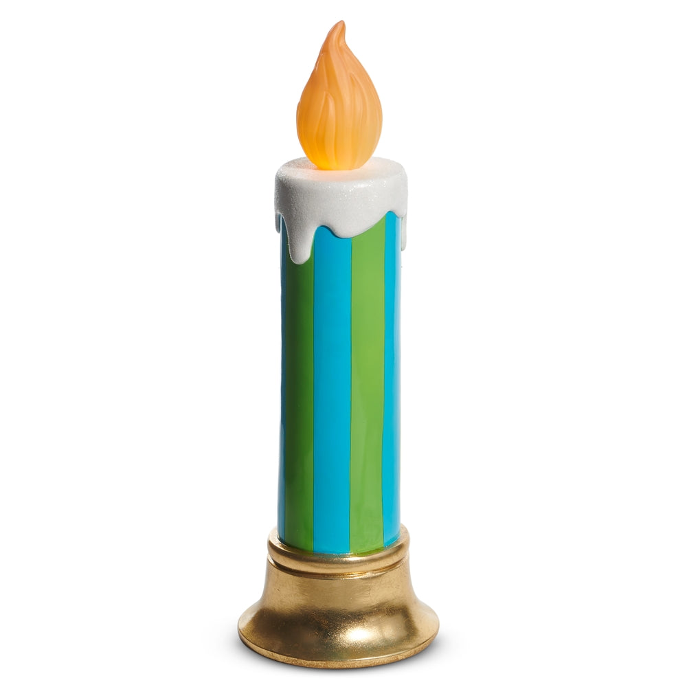 29" Blue and Green Battery Operated Candle