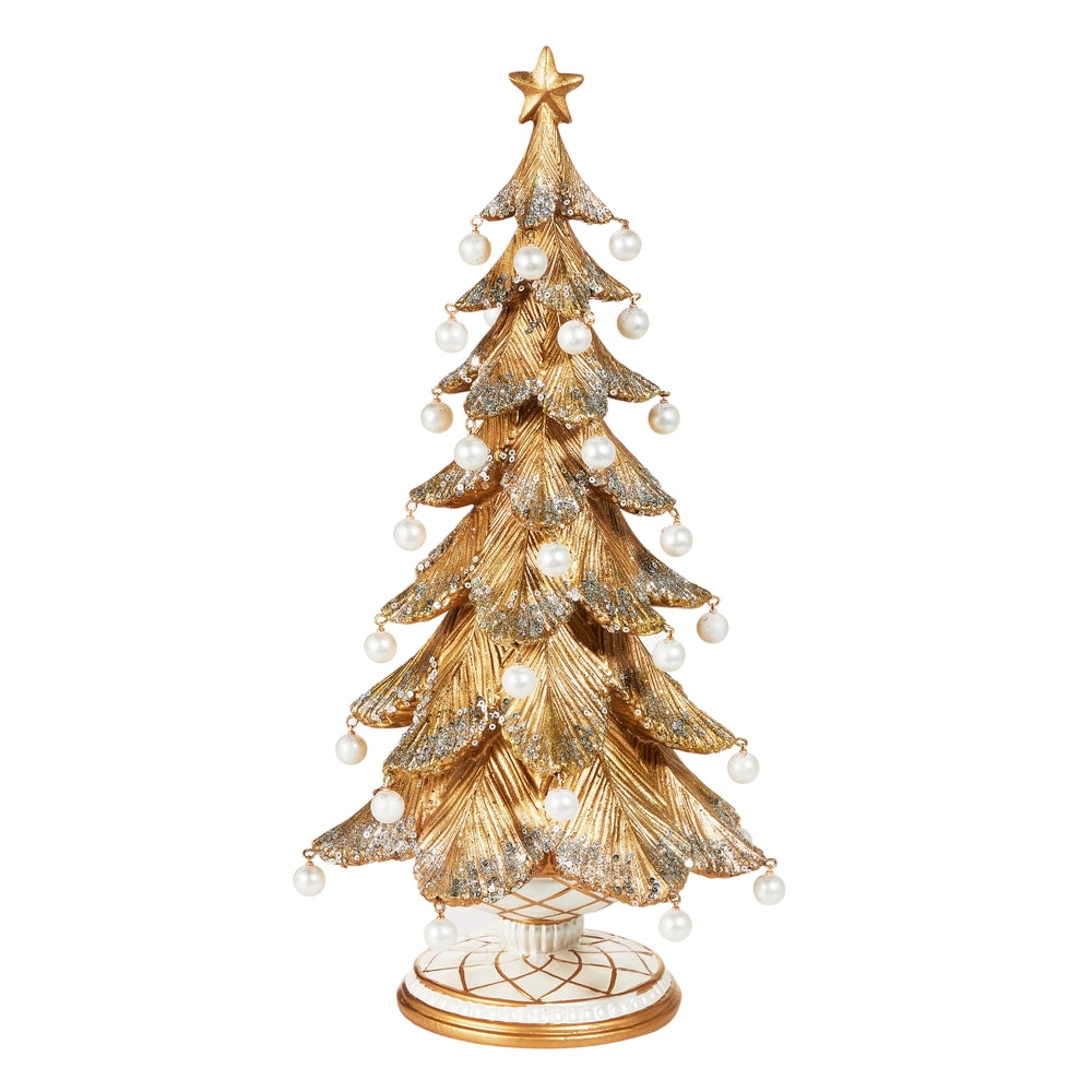 18" Gold Tree with Pearls