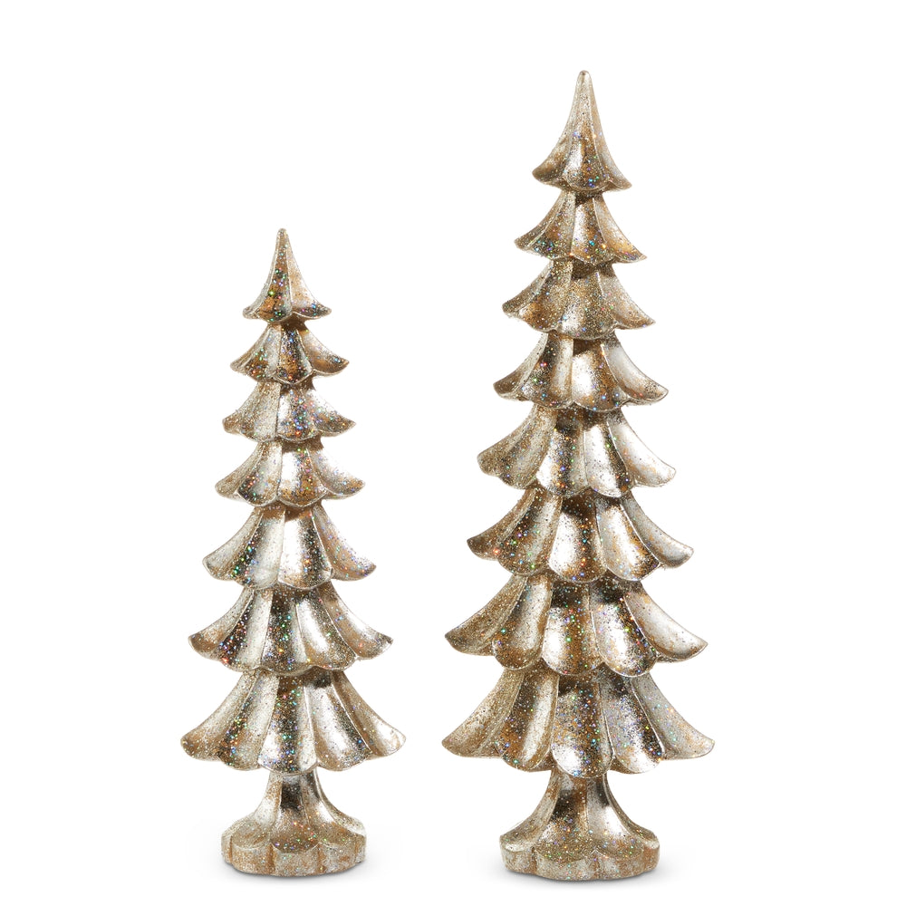 18" Distressed Pewter Finish Trees