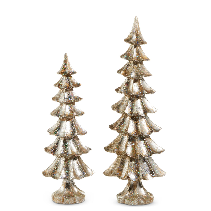 18" Distressed Pewter Finish Trees