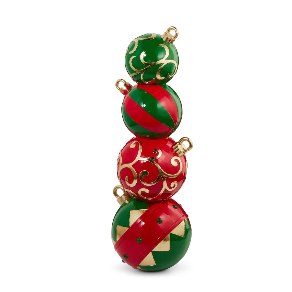 38" Red and Green Stacked Ornaments