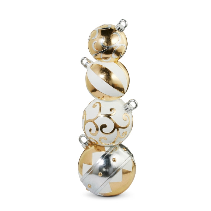 *DC* 38" White and Gold Stacked Ornaments